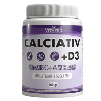 CALCIATIV + D3 - SUGAR FREE - VANILLA FLAVOR- SIN AZÚCAR- Polvo Instantáneo X 400 gr
