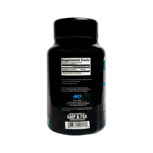 Etiqueta nutricional de Acetyl L-Carnitine con 1000 mg por porción, cápsulas vegetales, fabricado en instalación GMP y FDA.